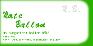 mate ballon business card