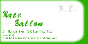 mate ballon business card